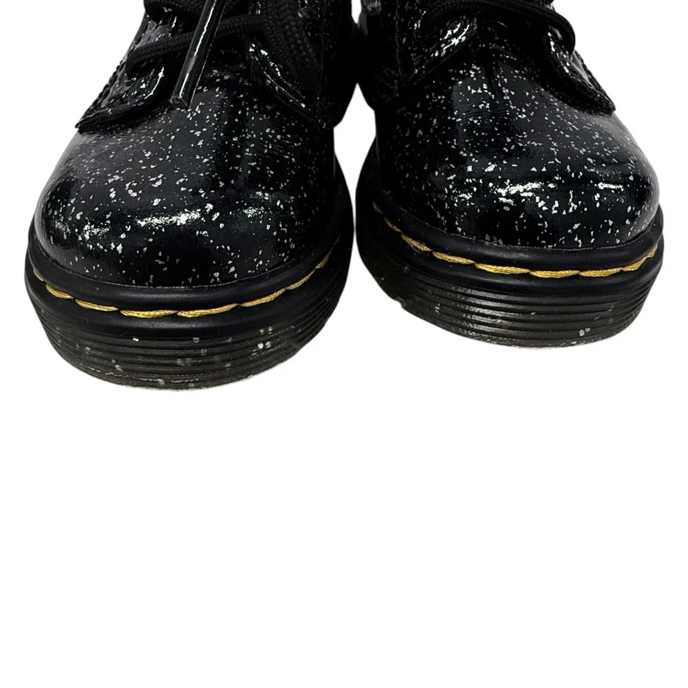 Dr. Martens 1460 Toddler 6 Black Cosmic Glitter Lace Up Zip Combat Boots Grunge